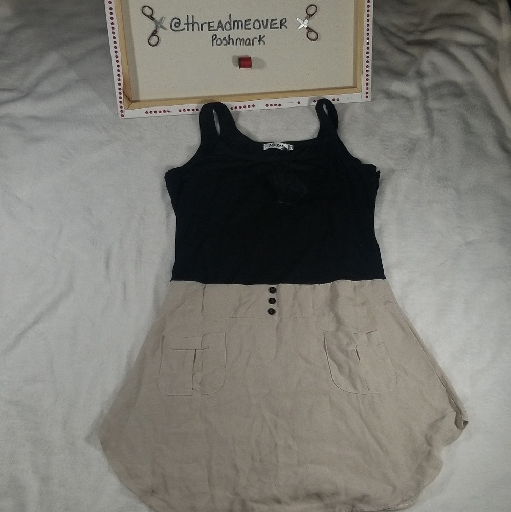 XL Black and Khaki Dress